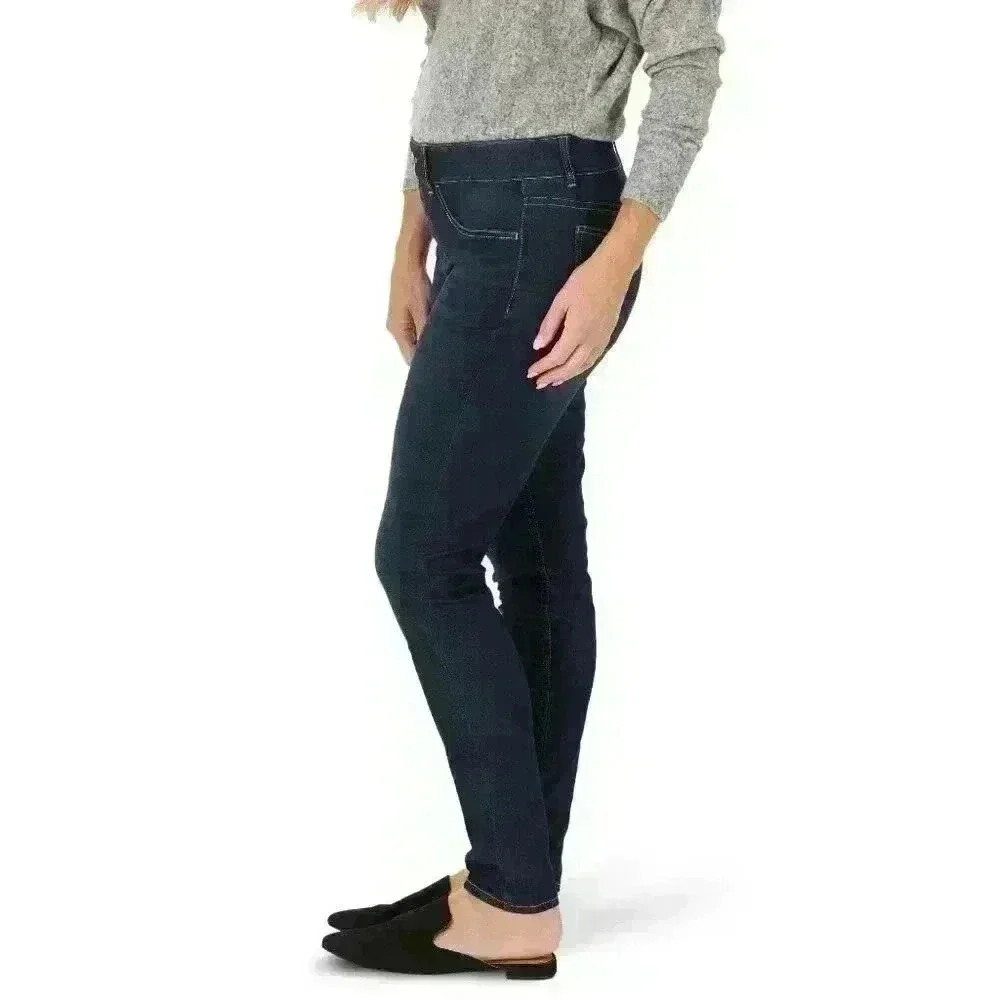 Lee Women's Mid Rise Pull On Size Small Stretch Jeggings Dark Wash